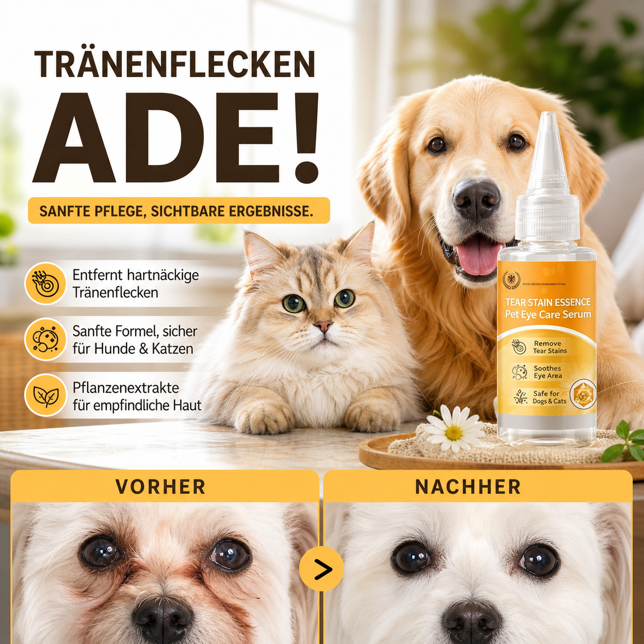 🐶🐱✨ Augenflecken-Entferner Haustiere